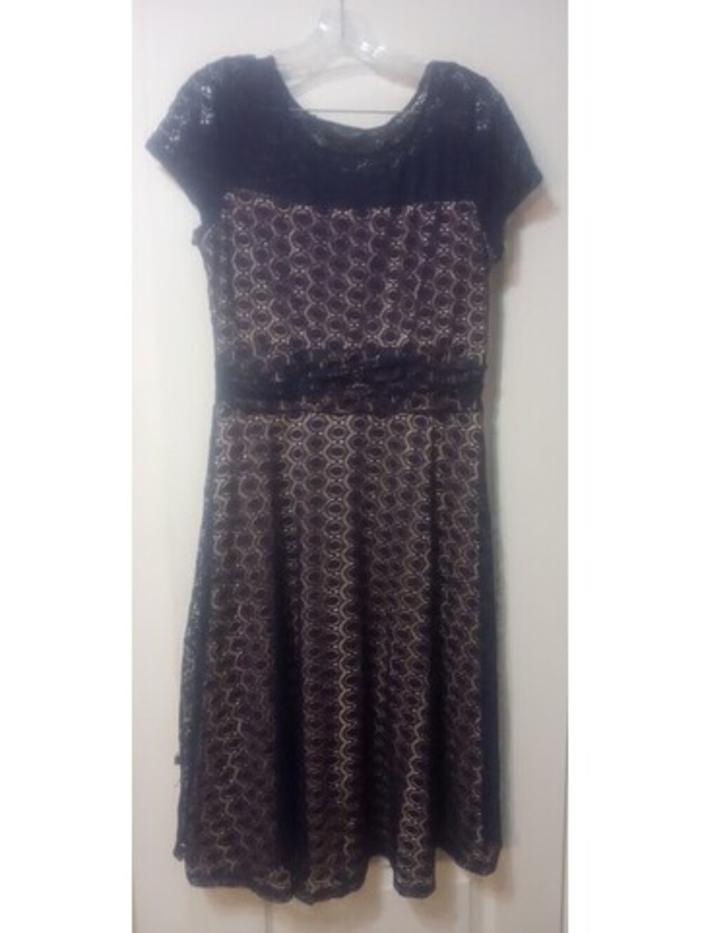 Perceptions NY Navy & Cream Lace Dress – Size M